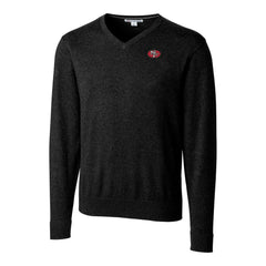 San Francisco 49ers Cutter & Buck Throwback Logo Lakemont Tri-Blend V-Neck Pullover Sweater Black