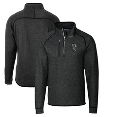 Atlanta Falcons Cutter & Buck Throwback Logo Mainsail Sweater-Knit Half-Zip Pullover Jacket Heather Charcoal