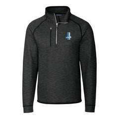 Detroit Lions Cutter & Buck Throwback Logo Mainsail Sweater-Knit Half-Zip Pullover Jacket Heather Charcoal