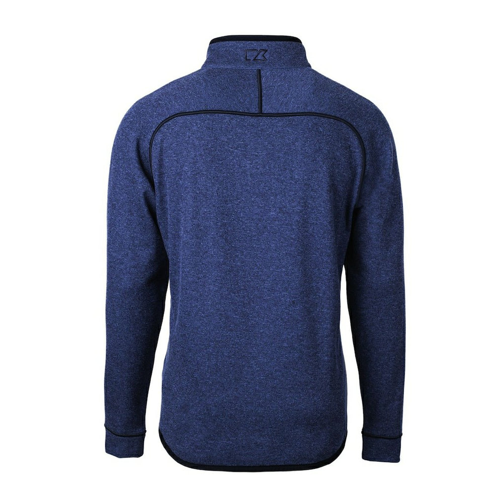 Seattle Seahawks Cutter & Buck Throwback Logo Mainsail Sweater-Knit Half-Zip Pullover Jacket Heather Royal