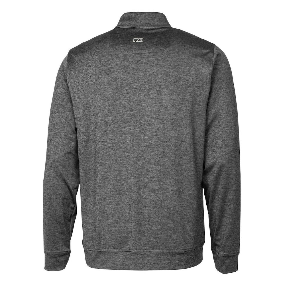 Cleveland Browns Cutter & Buck Stealth Heathered Throwback Logo Quarter-Zip Pullover Top Steel