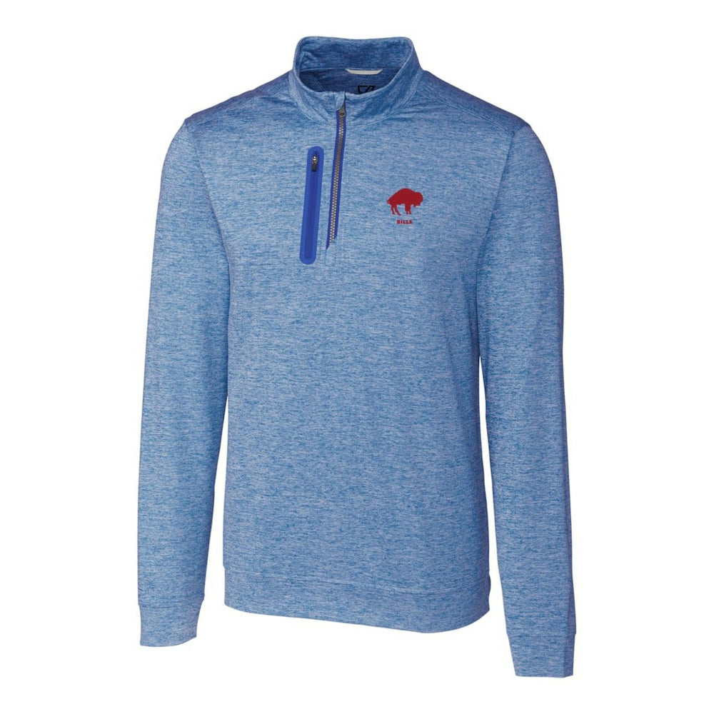 Buffalo Bills Cutter & Buck Stealth Heathered Throwback Logo Quarter-Zip Pullover Top Royal