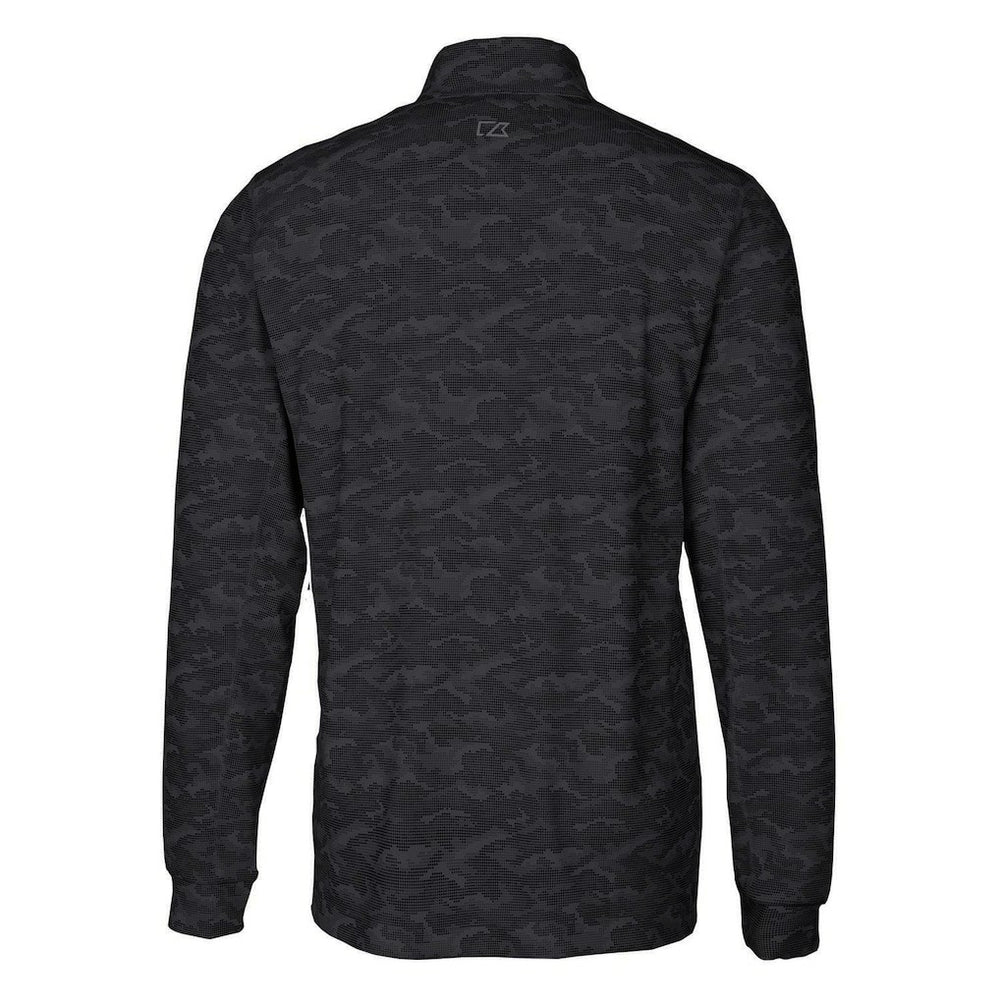 Cincinnati Bengals Cutter & Buck Throwback Logo Traverse Camo Print Stretch Quarter-Zip Pullover Top Black