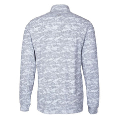 Las Vegas Raiders Cutter & Buck Throwback Logo Traverse Camo Print Stretch Quarter-Zip Pullover Top Charcoal