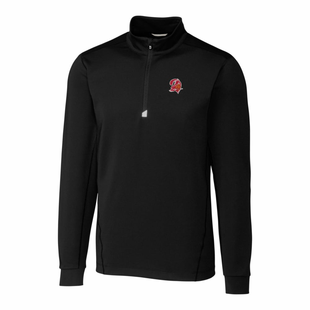 Tampa Bay Buccaneers Cutter & Buck Throwback Logo Traverse Stretch Quarter-Zip Pullover Top Black