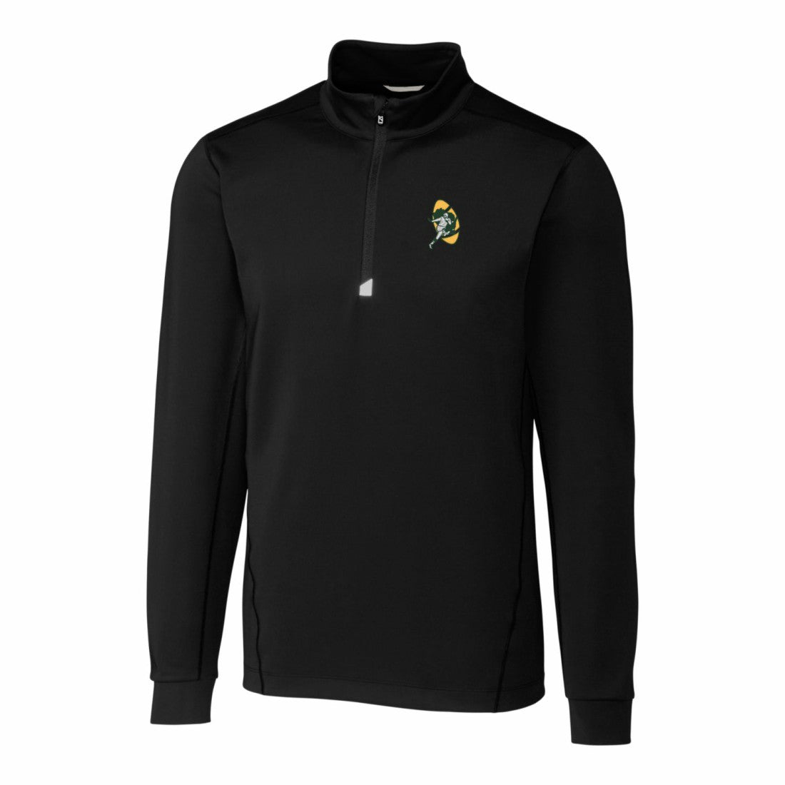 Green Bay Packers Cutter & Buck Throwback Logo Traverse Stretch Quarter-Zip Pullover Top Black