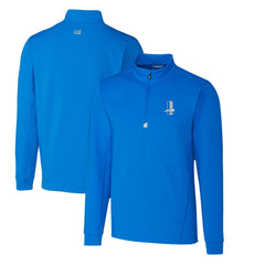 Detroit Lions Cutter & Buck Throwback Logo Traverse Stretch Quarter-Zip Pullover Top Blue