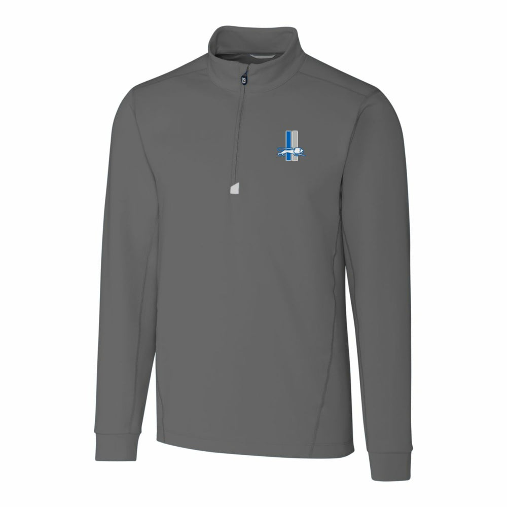 Detroit Lions Cutter & Buck Throwback Logo Traverse Stretch Quarter-Zip Pullover Top Steel