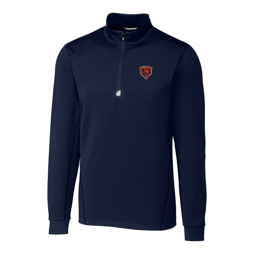 Chicago Bears Cutter & Buck Throwback Logo Traverse Stretch Quarter-Zip Pullover Top Navy