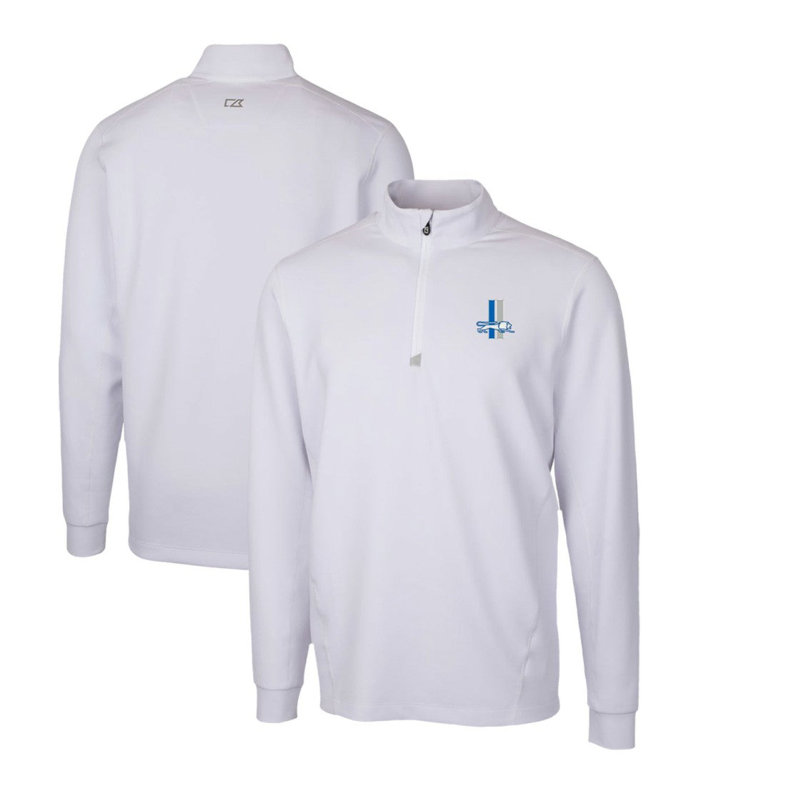 Detroit Lions Cutter & Buck Throwback Logo Traverse Stretch Quarter-Zip Pullover Top White