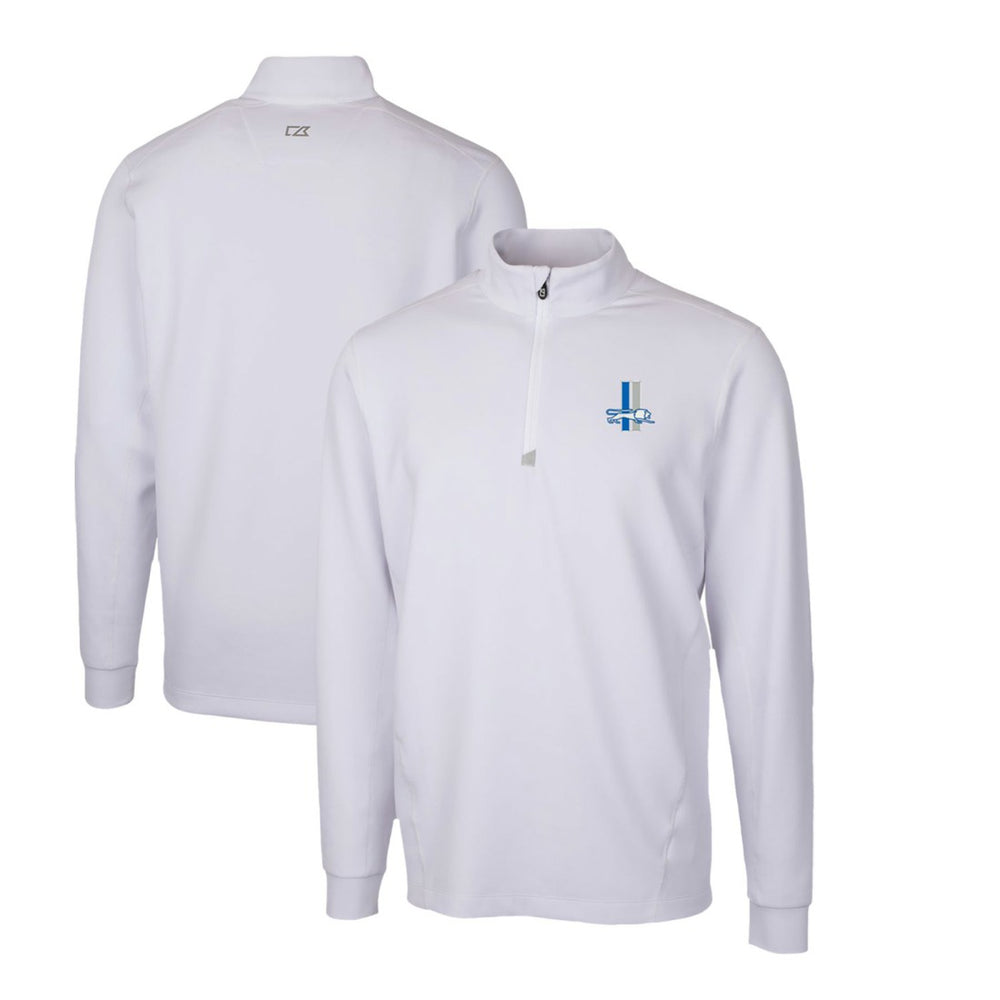 Detroit Lions Cutter & Buck Throwback Logo Traverse Stretch Quarter-Zip Pullover Top White