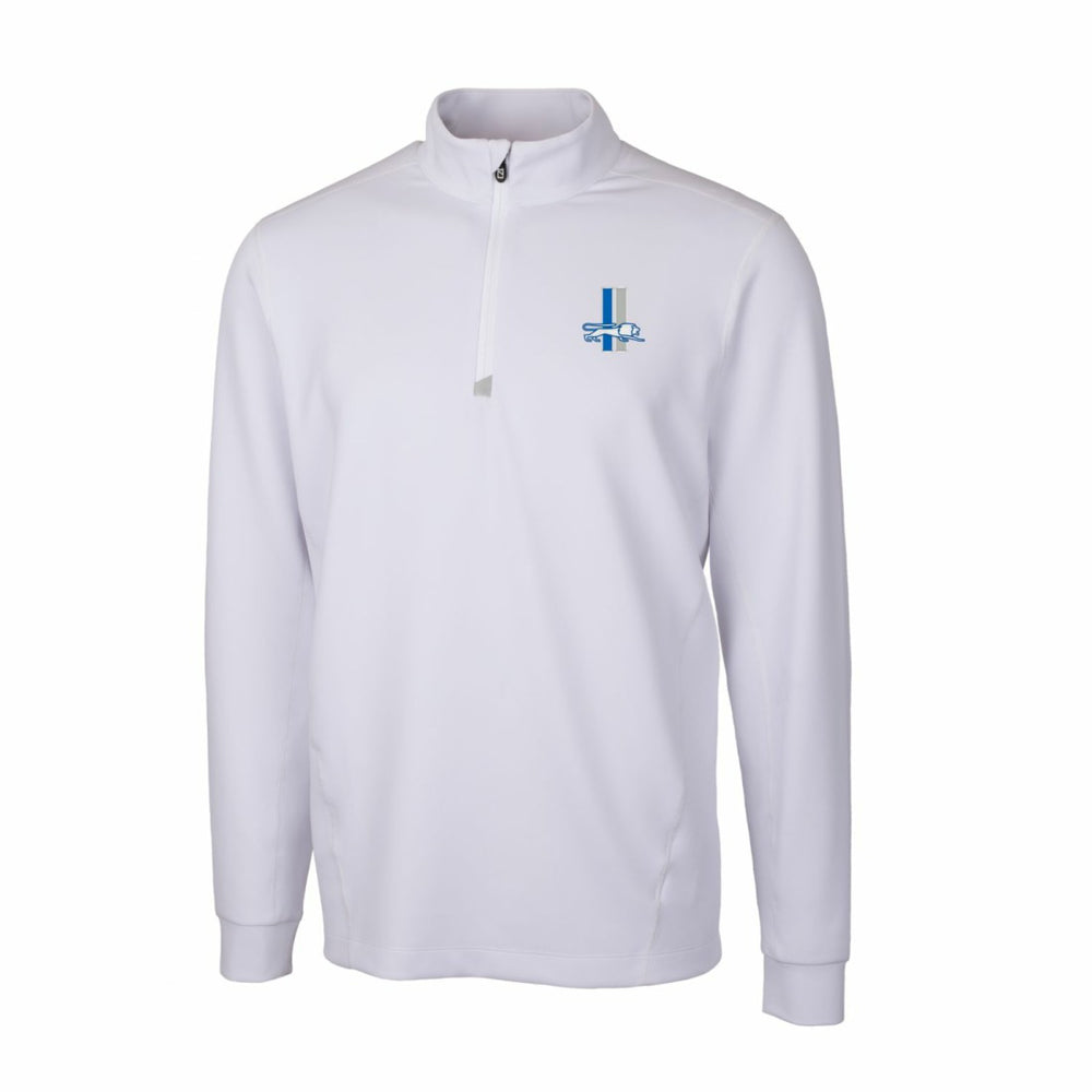 Detroit Lions Cutter & Buck Throwback Logo Traverse Stretch Quarter-Zip Pullover Top White