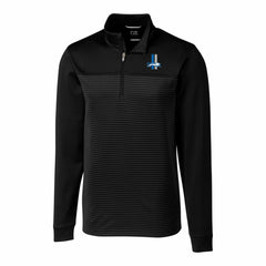 Detroit Lions Cutter & Buck Throwback Logo Traverse Stripe Stretch Quarter-Zip Pullover Top Black
