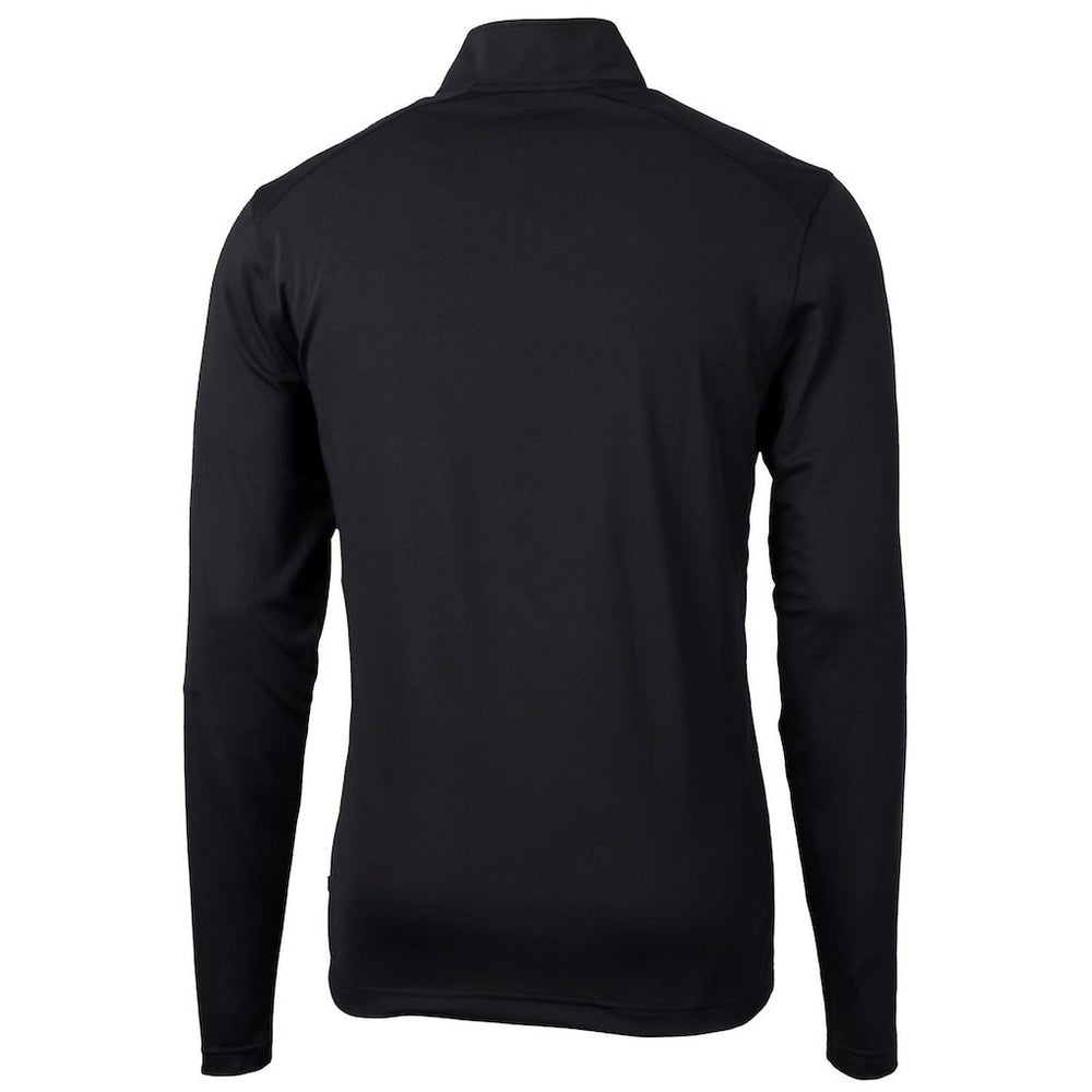 San Francisco 49ers Cutter & Buck Throwback Logo Virtue Eco Pique Recycled Quarter-Zip Pullover Top Black
