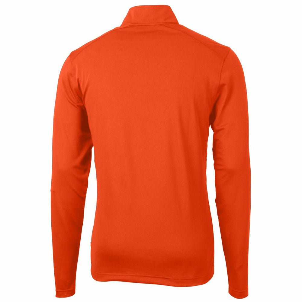 Tampa Bay Buccaneers Cutter & Buck Throwback Logo Virtue Eco Pique Recycled Quarter-Zip Pullover Top Orange