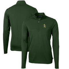 Green Bay Packers Cutter & Buck Throwback Logo Virtue Eco Pique Recycled Quarter-Zip Pullover Top Green