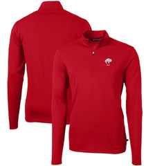 Buffalo Bills Cutter & Buck Throwback Logo Virtue Eco Pique Recycled Quarter-Zip Pullover Top Red
