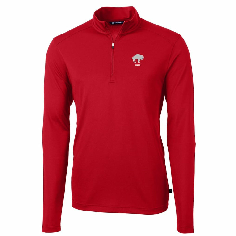 Buffalo Bills Cutter & Buck Throwback Logo Virtue Eco Pique Recycled Quarter-Zip Pullover Top Red