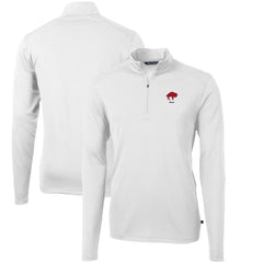 Buffalo Bills Cutter & Buck Throwback Logo Virtue Eco Pique Recycled Quarter-Zip Pullover Top White