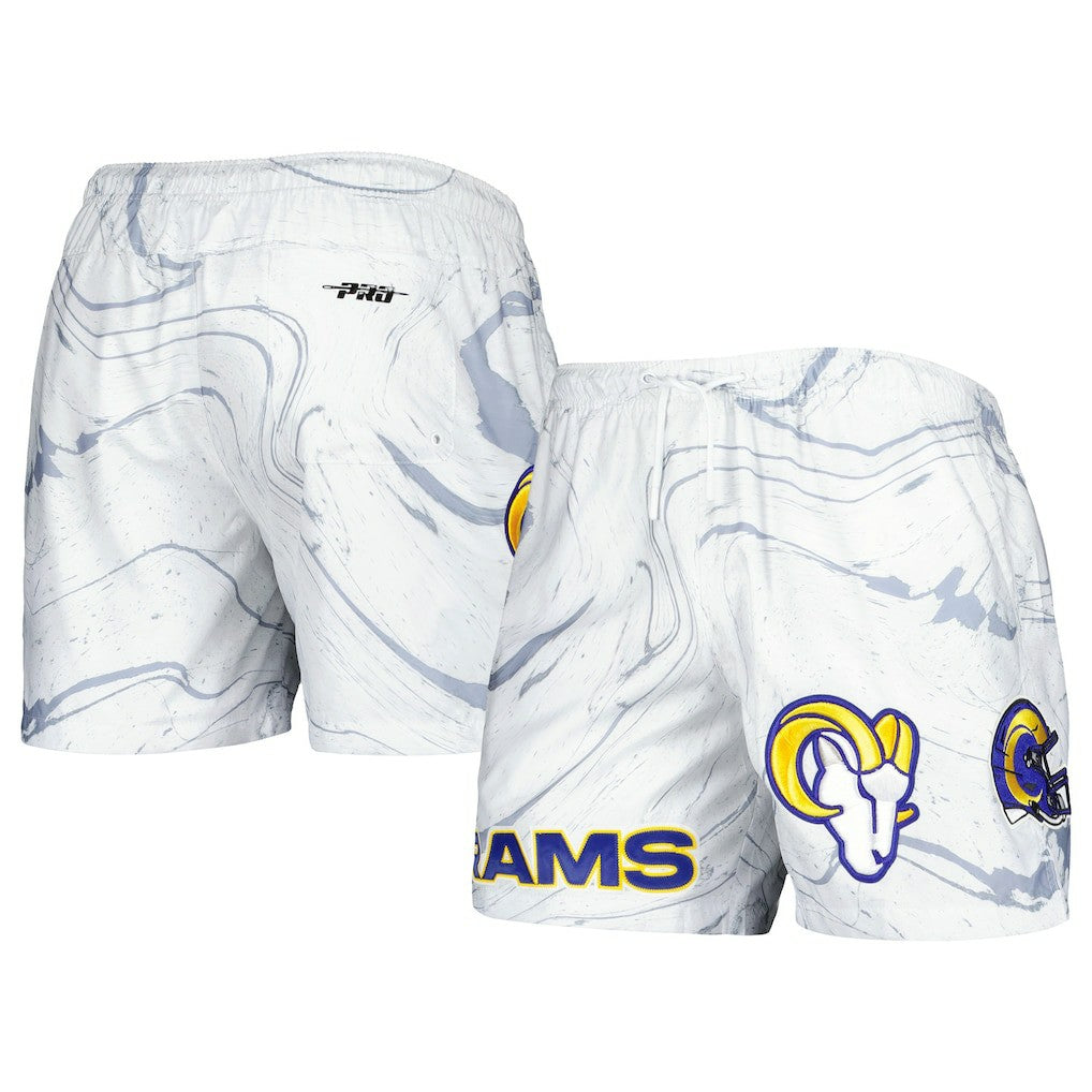 Los Angeles Rams Pro Standard Allover Marble Print Shorts White
