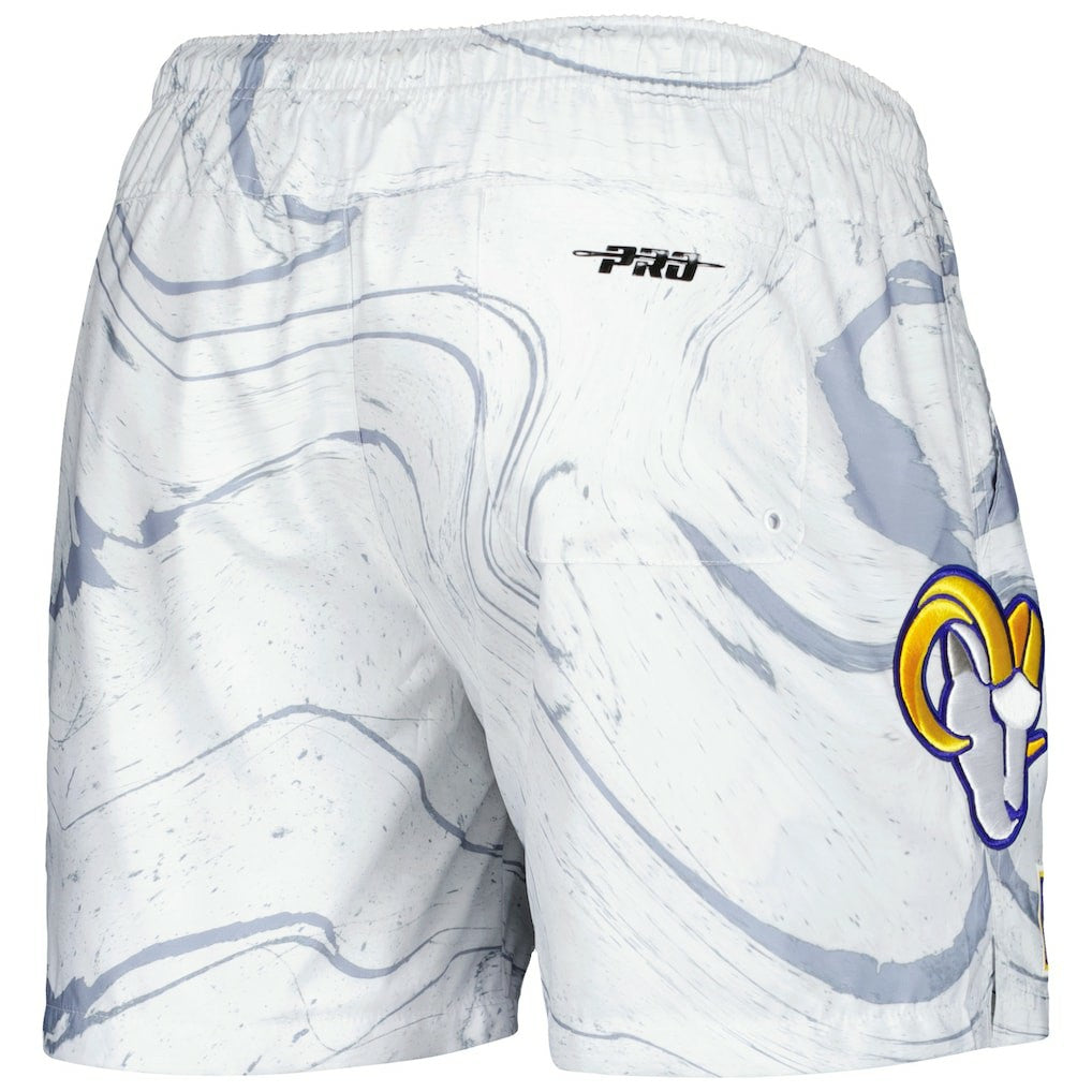 Los Angeles Rams Pro Standard Allover Marble Print Shorts White