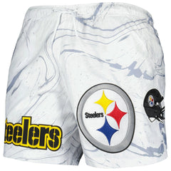 Pittsburgh Steelers Pro Standard Allover Marble Print Shorts White