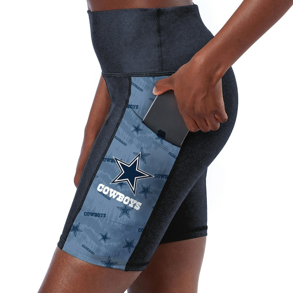 Dallas Cowboys Certo Women's High Waist Two-Pocket Biker Shorts Navy