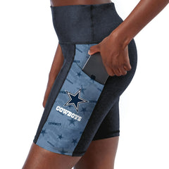 Dallas Cowboys Certo Women's High Waist Two-Pocket Biker Shorts Navy
