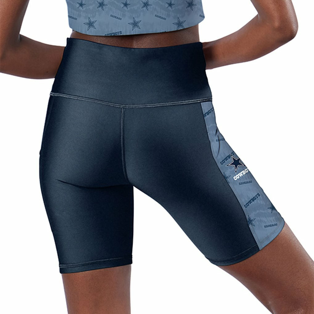 Dallas Cowboys Certo Women's High Waist Two-Pocket Biker Shorts Navy