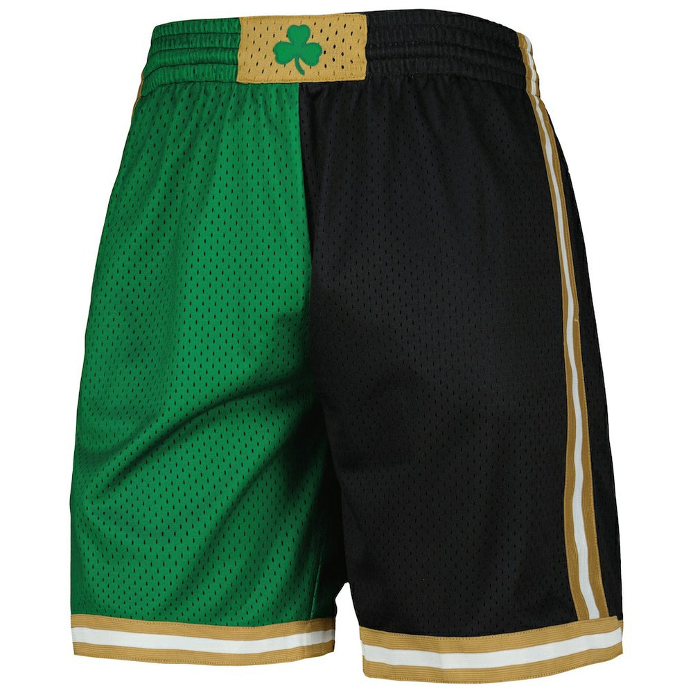 Boston Celtics Hardwood Classics 2007 Split Swingman Shorts Kelly Green/Black