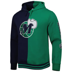 Dallas Mavericks Hardwood Classics Split Pullover Hoodie Navy/Green