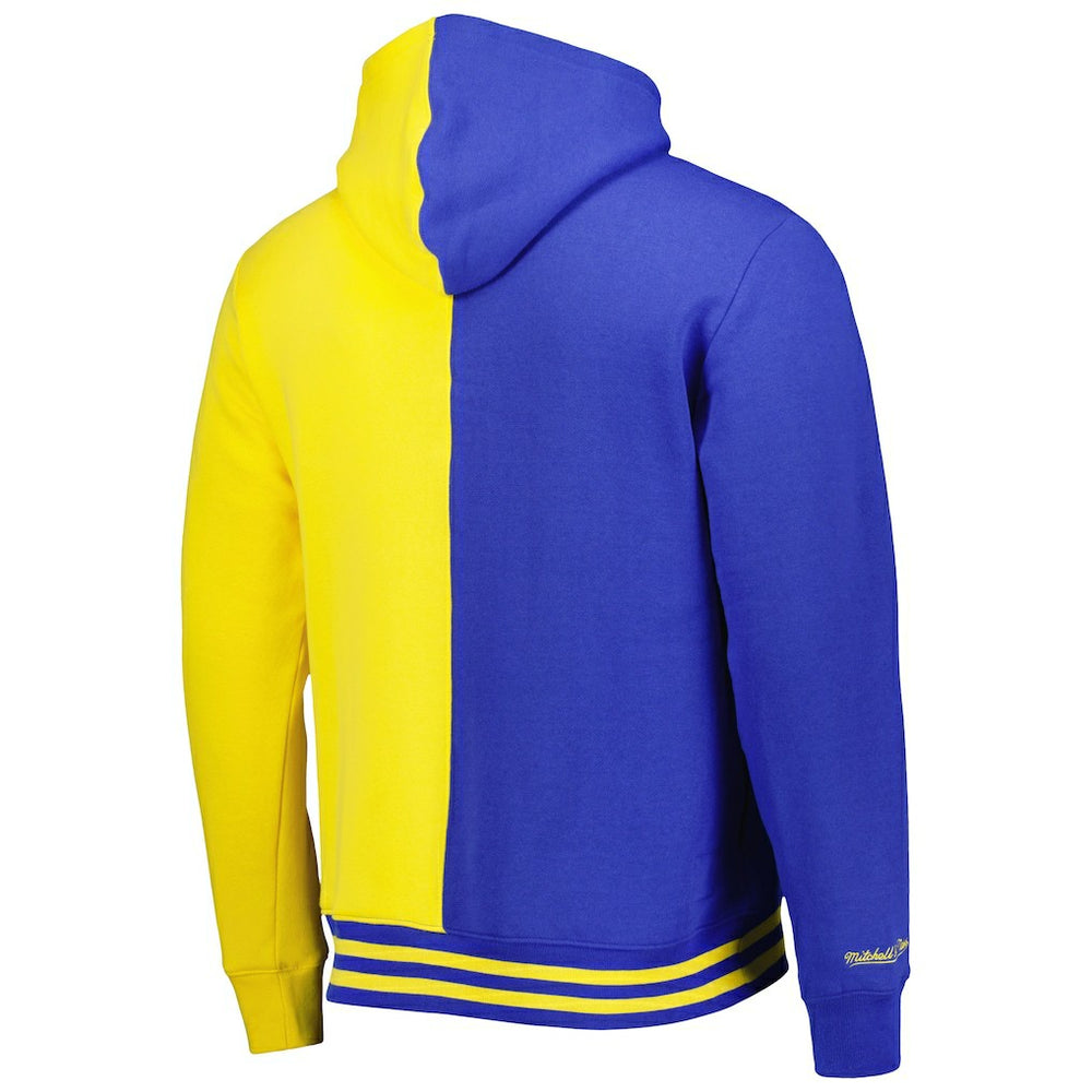 Golden State Warriors Hardwood Classics Split Pullover Hoodie Royal/Gold