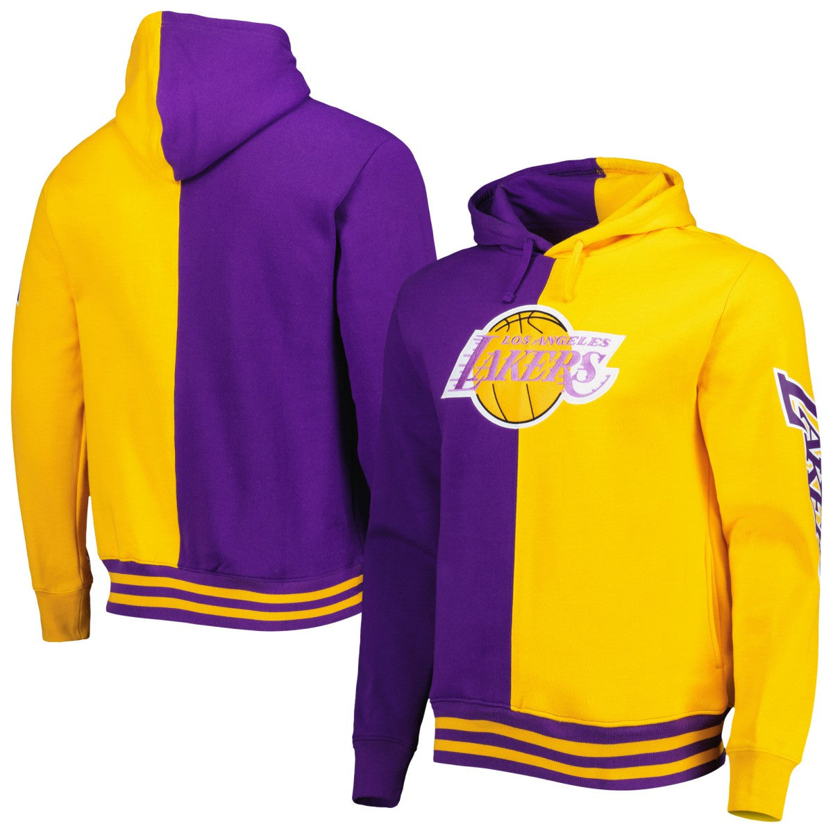 Los Angeles Lakers Hardwood Classics Split Pullover Hoodie Purple/Gold