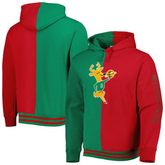 Milwaukee Bucks Hardwood Classics Split Pullover Hoodie Green/Red
