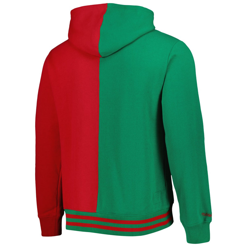 Milwaukee Bucks Hardwood Classics Split Pullover Hoodie Green/Red