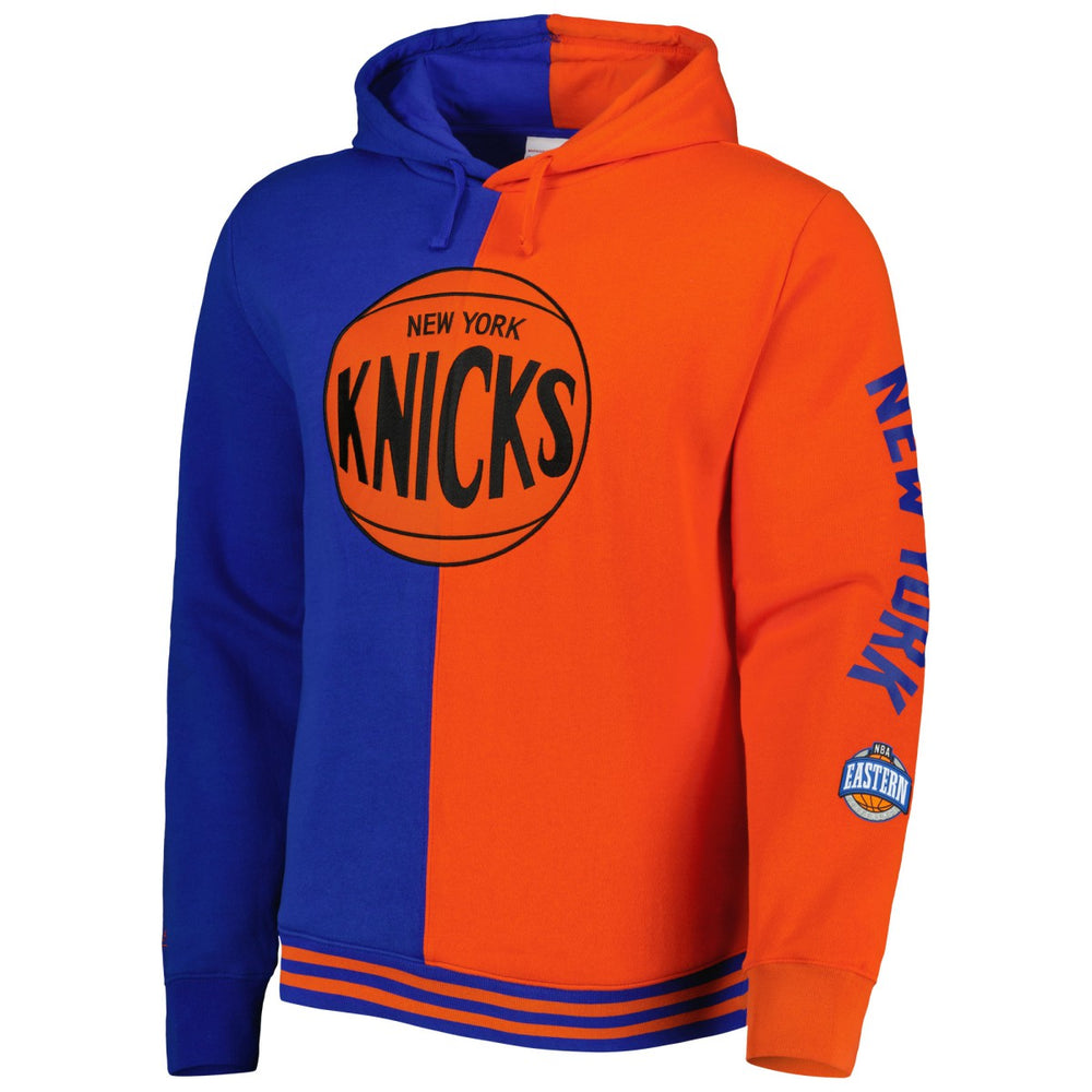 New York Knicks Hardwood Classics Split Pullover Hoodie Blue/Orange