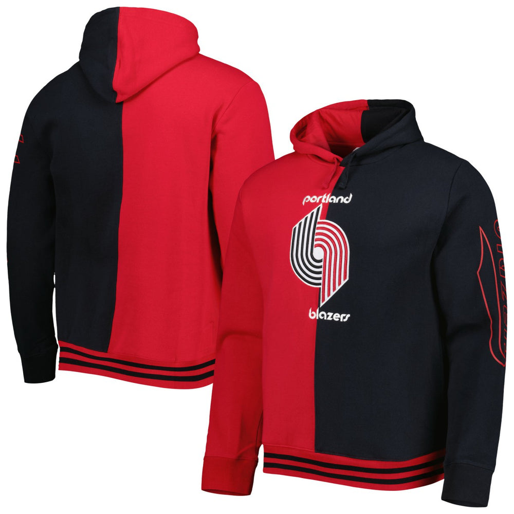 Portland Trail Blazers Hardwood Classics Split Pullover Hoodie Red/Black