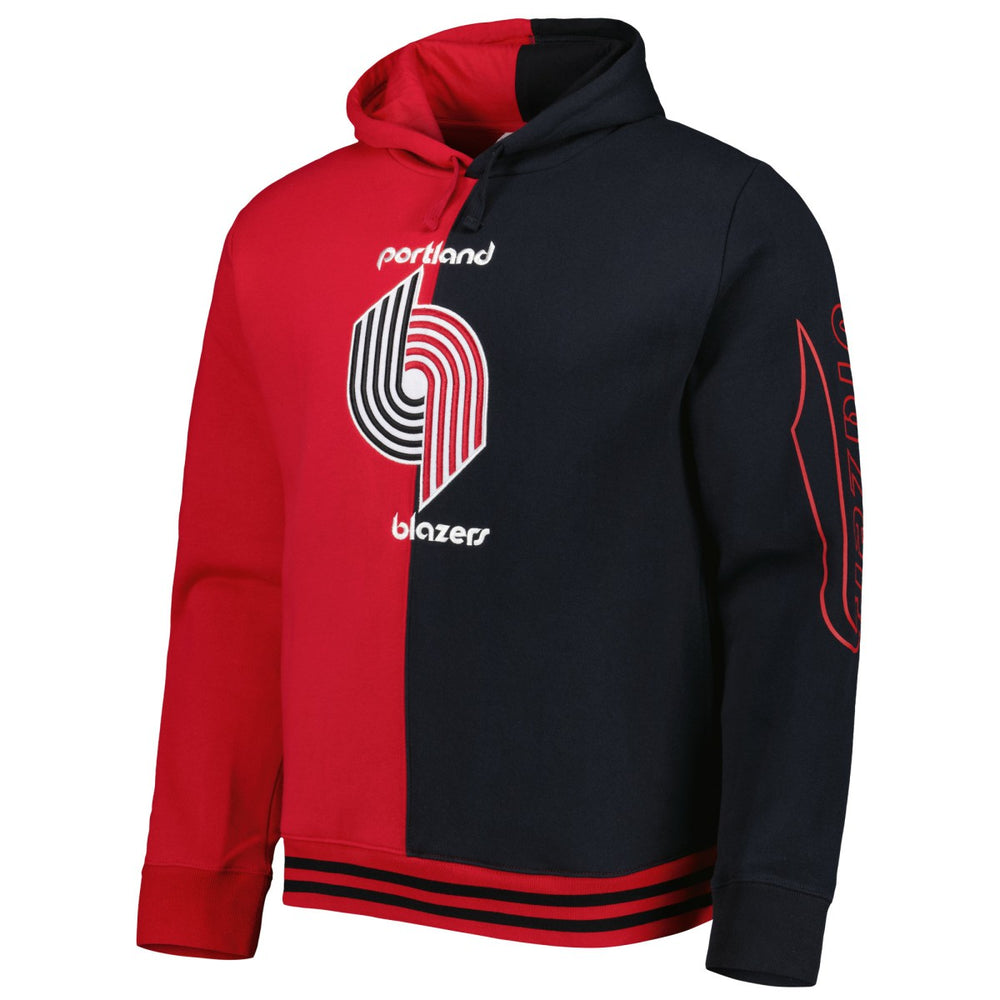 Portland Trail Blazers Hardwood Classics Split Pullover Hoodie Red/Black
