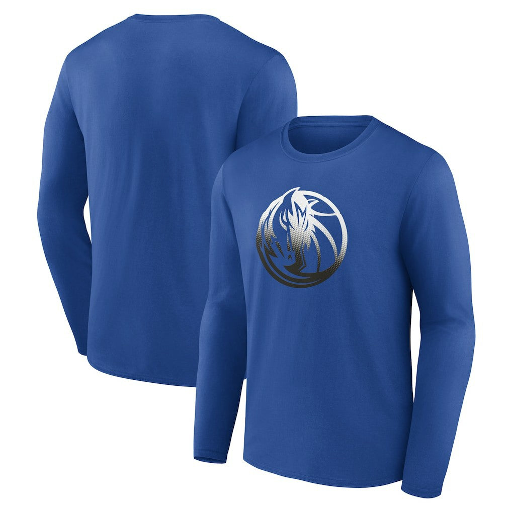 Dallas Mavericks Gradient Logo Long Sleeve T-Shirt Blue