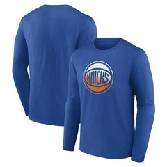 New York Knicks Gradient Logo Long Sleeve T-Shirt Blue