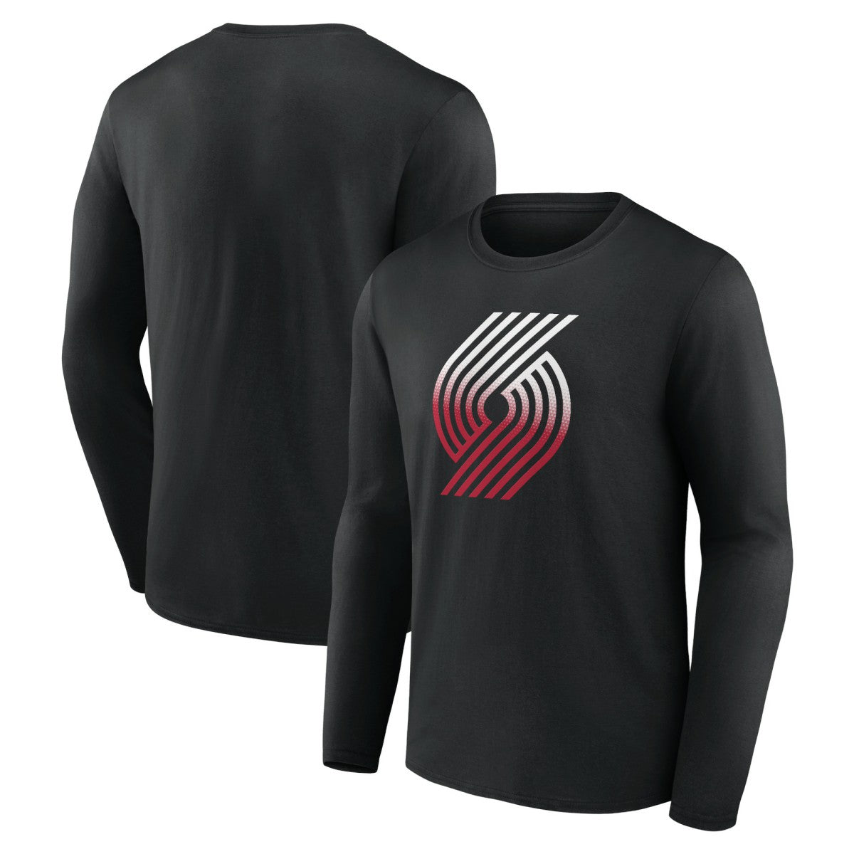 Portland Trail Blazers Gradient Logo Long Sleeve T-Shirt Black
