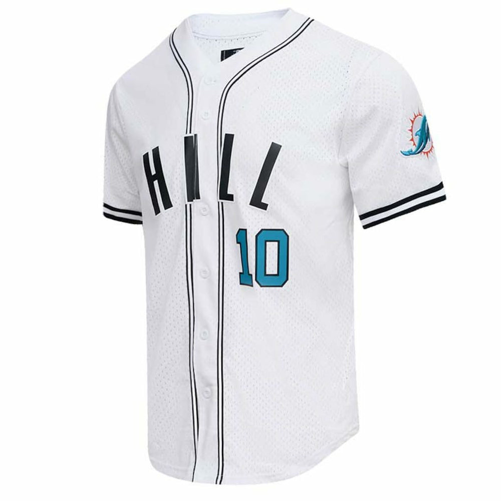 Tyreek Hill Miami Dolphins Pro Standard Mesh Baseball Button-Up T-Shirt White