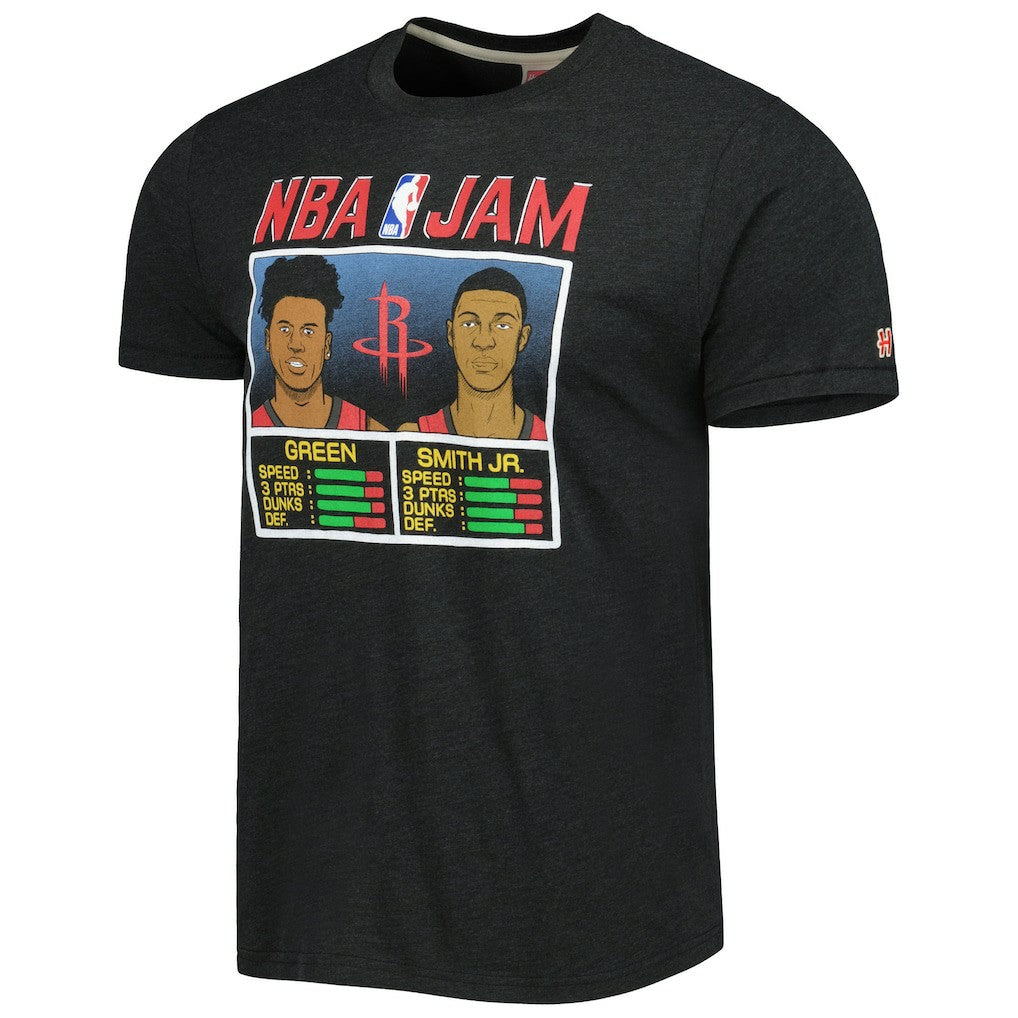 Jalen Green & Jabari Smith Jr. Houston Rockets Homage NBA Jam Tri-Blend T-Shirt Charcoal