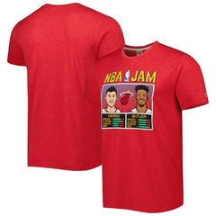 Tyler Herro & Jimmy Butler Miami Heat Homage NBA Jam Tri-Blend T-Shirt Red