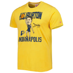 Tyrese Haliburton Indiana Pacers Homage Caricature Tri-Blend T-Shirt Gold