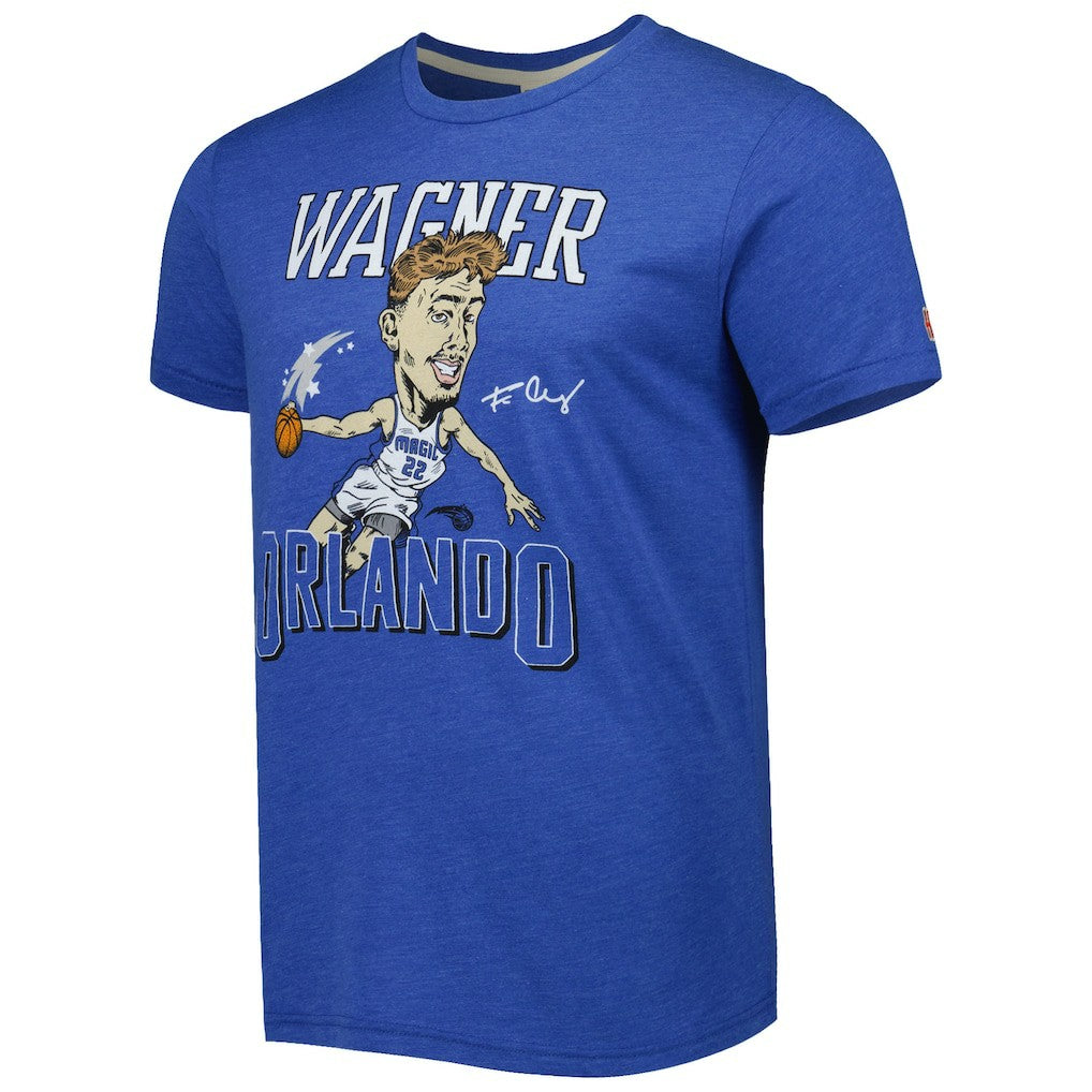 Franz Wagner Orlando Magic Homage Caricature Tri-Blend T-Shirt Blue