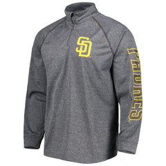 San Diego Padres Stitches Wordmark Raglan Quarter-Zip Top - Heather Gray Tops