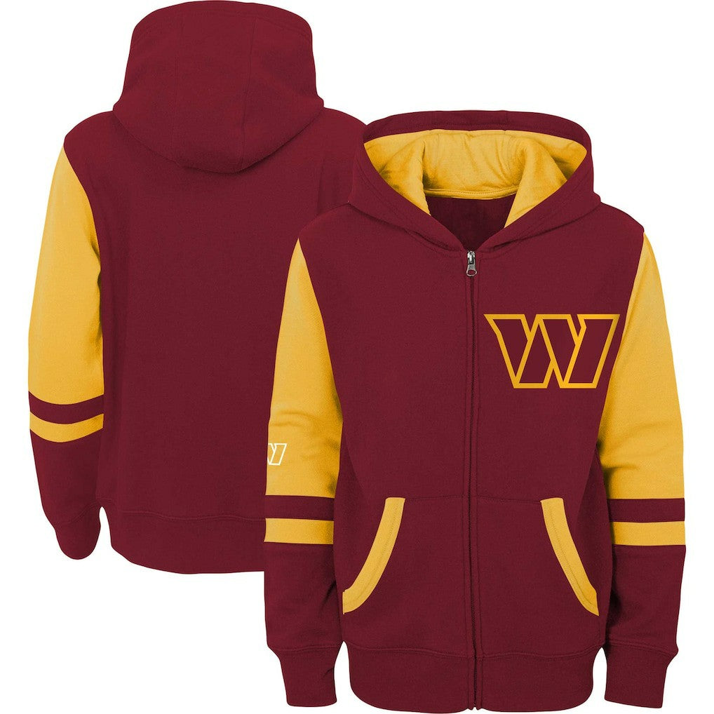 Washington Commanders Preschool Stadium Color Block Full-Zip Hoodie Burgundy