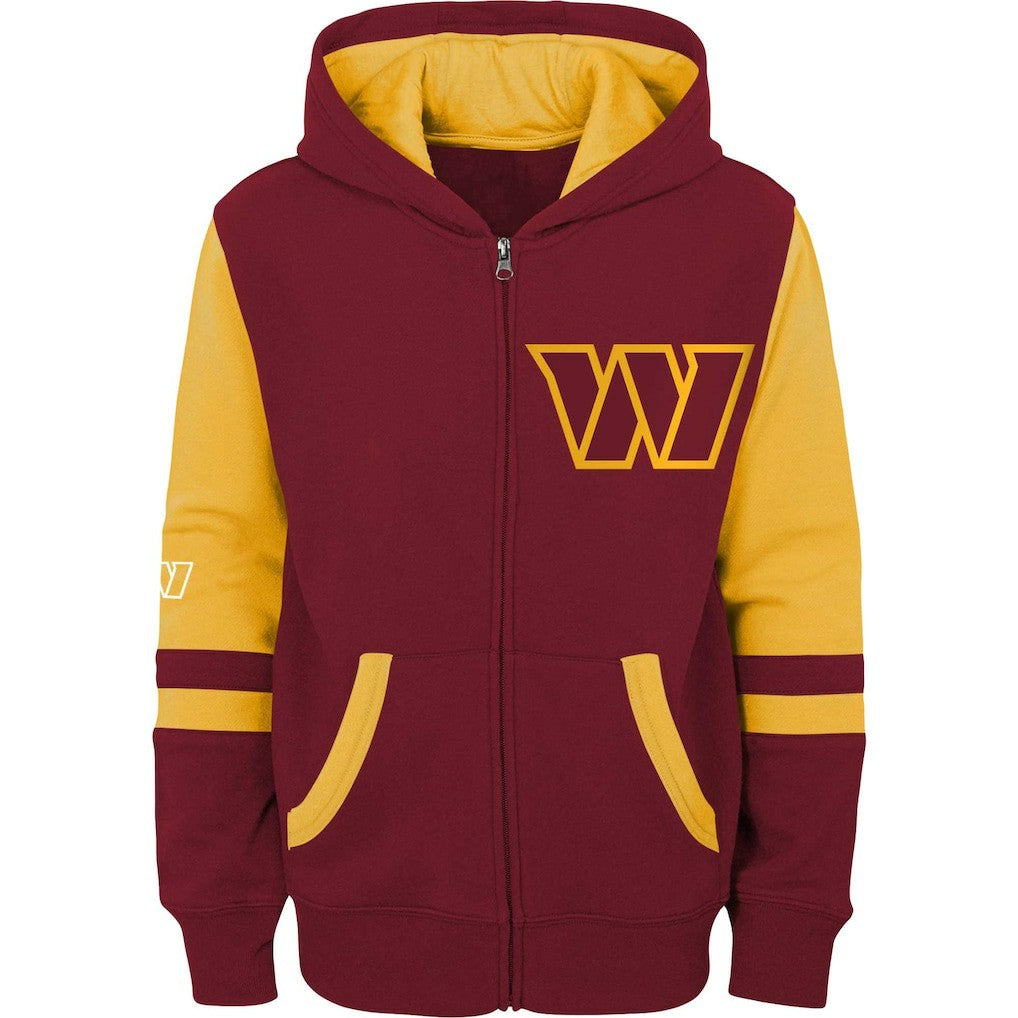 Washington Commanders Preschool Stadium Color Block Full-Zip Hoodie Burgundy