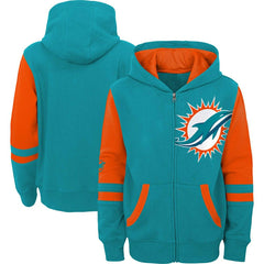 Miami Dolphins Preschool Stadium Color Block Full-Zip Hoodie Aqua